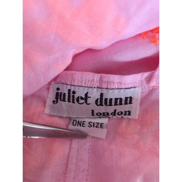 JULIET DUNN Romper Neon Pink Floral Overall Embroidered One Size - Picture 8 of 8